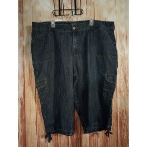 Lee Dark Denim Taper Capri Pants Sz 26W